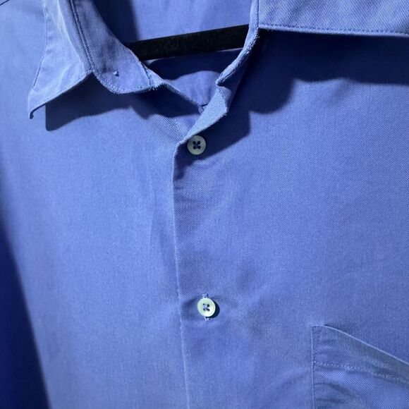 Saks Fifth Avenue‎ modal blend blue mens size large button down shirt - Picture 2 of 4